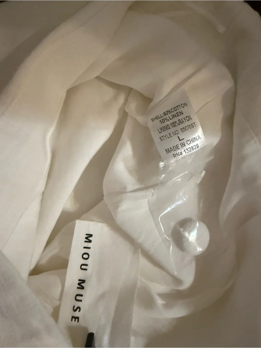 MIOU MUSE White Linen Blend Skort